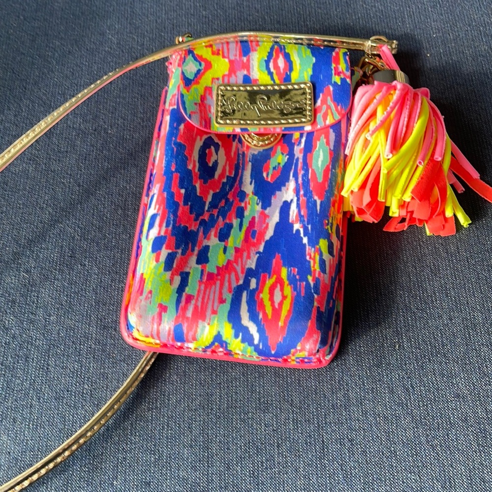 Lily pullitzer i phone shoulder bag credit card holder